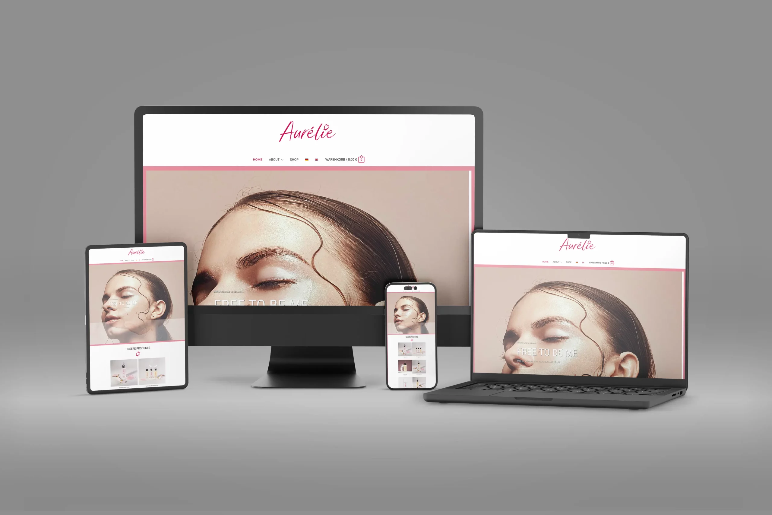 Webshop für Aurélie - Kosmetikmarke